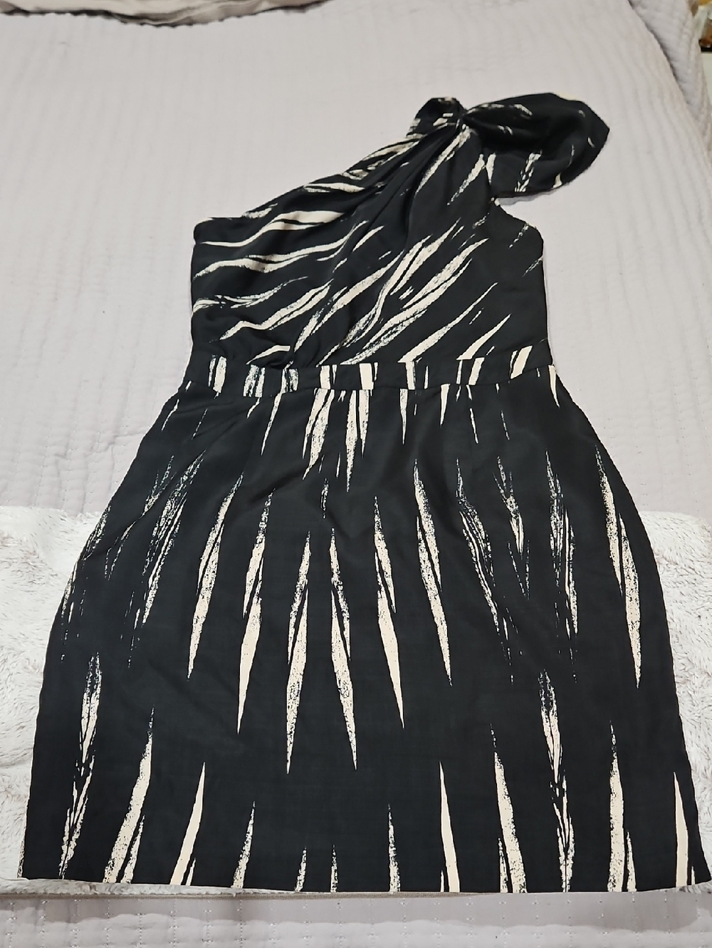 The Limited Black and White One-Shoulder Dress